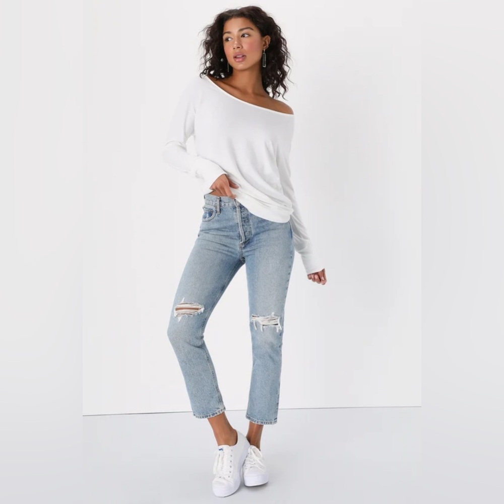 Project Social T Travis White Long Sleeve Sweater Top. Size Small. - Picture 2 of 8